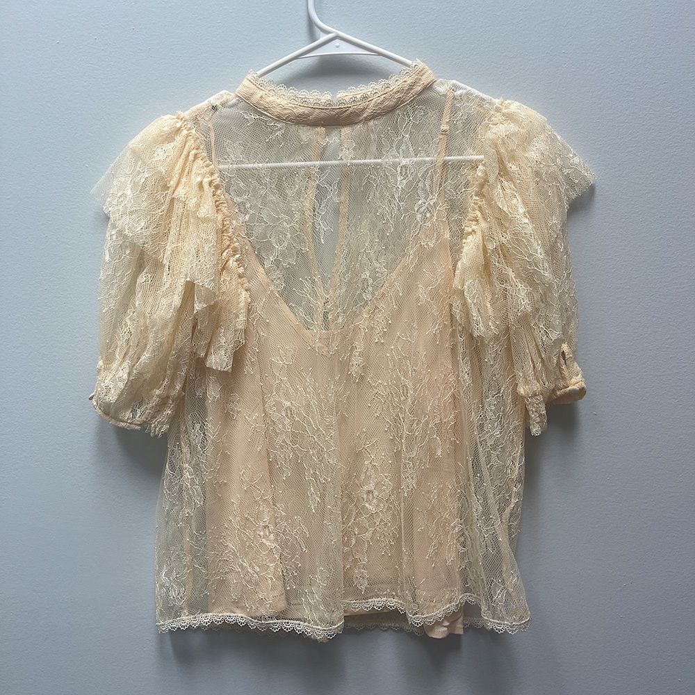 Free People Secret Admirer Blouse - Size: S